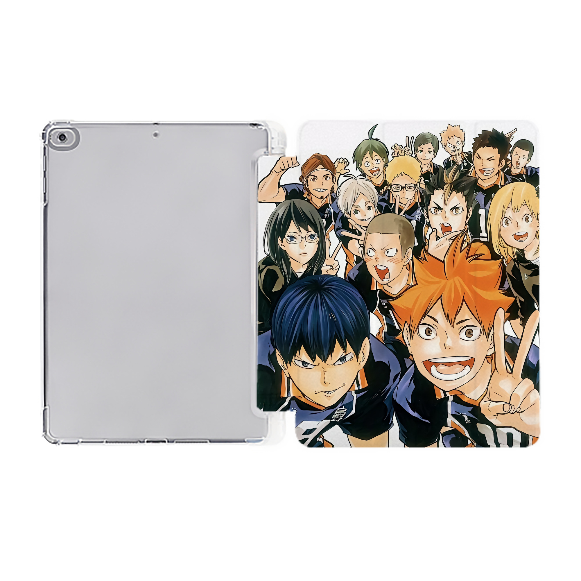 （画像用） ハイキュー!! Haikyu!! IPad ケース ペン収納付き 三つ折りスタンド PUレザー×シリコン 対応機種9.5/10.5/10.9インチ